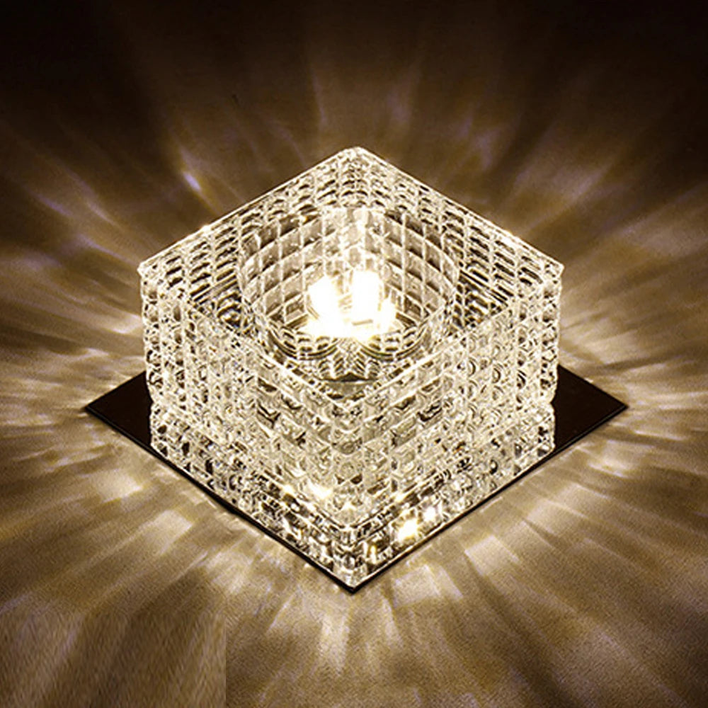 Modern crystal LED ceiling lamp by SIKEBOTE with stainless steel chandelier design, featuring sleek metallic finish and sparkling crystal accents.