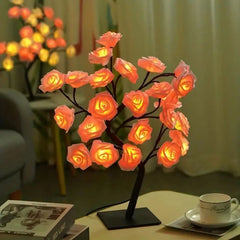 Rose Tree Lamp, Flower Lamp For Valentine's Day Wedding Decor, DIY Branches Night Lights Tree Fairy Lamp For Bedroom Home Decor