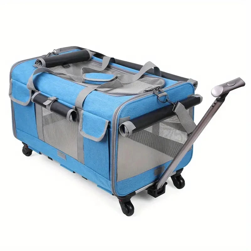 Extra large Showlu Fashion nylon pet trolley case with foldable dog stroller featuring a detachable design.
