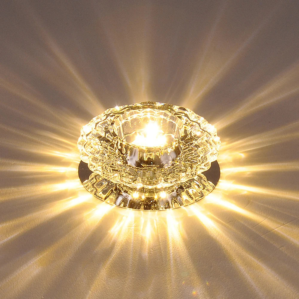 Modern crystal LED ceiling lamp by Showlu Fashion Store featuring stainless steel chandelier with elegant crystal accents.