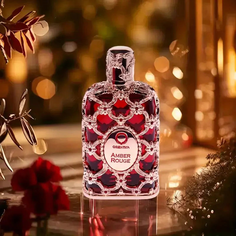 Orientical Royal Amber Rouge perfume for women in 2.7oz floral EDP bottle, featuring a luxurious amber and floral scent.