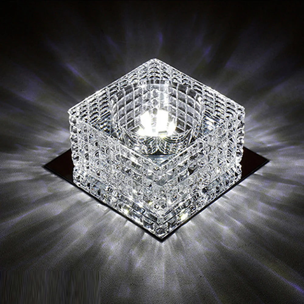 Modern crystal LED ceiling lamp by Showlu Fashion Store, stainless steel chandelier with elegant crystal accents.