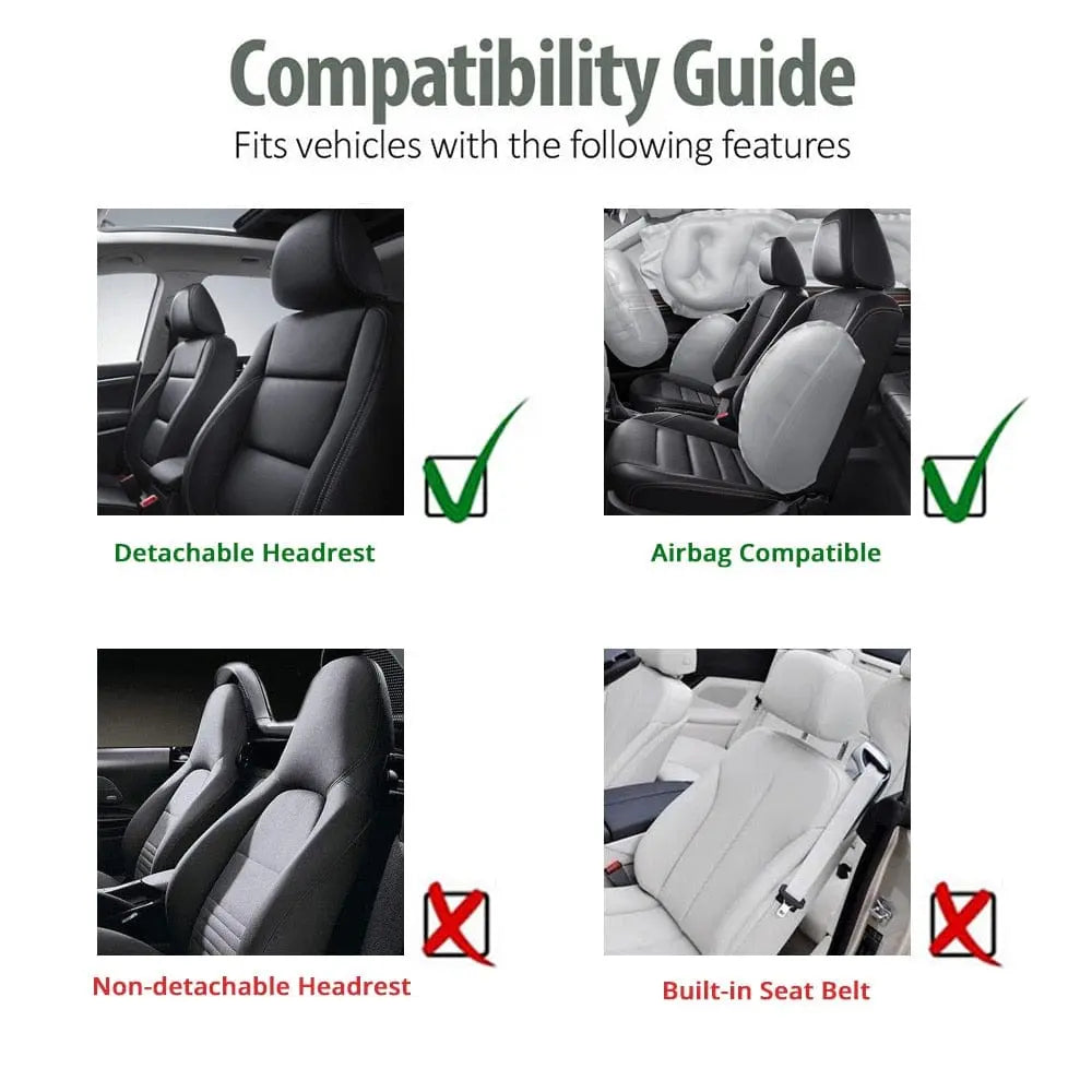 AUTOYOUTH universal front car seat covers with checkered jacquard pattern, airbag compatible for most cars and SUVs.