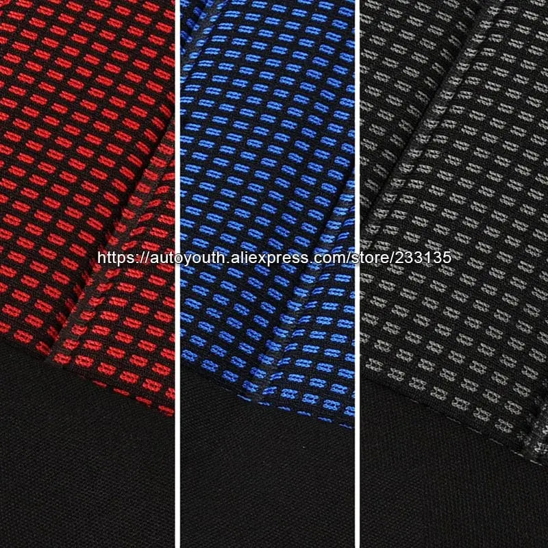 AUTOYOUTH universal front car seat covers with jacquard checkered pattern, airbag compatible, fits most cars and SUVs.