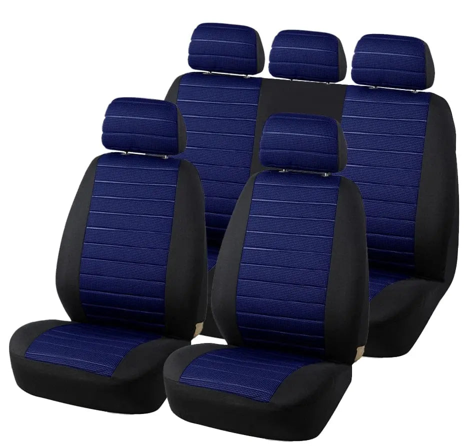 Universal front car seat covers by AUTOYOUTH with jacquard checkered pattern, airbag compatible, for Toyota and most cars or SUVs