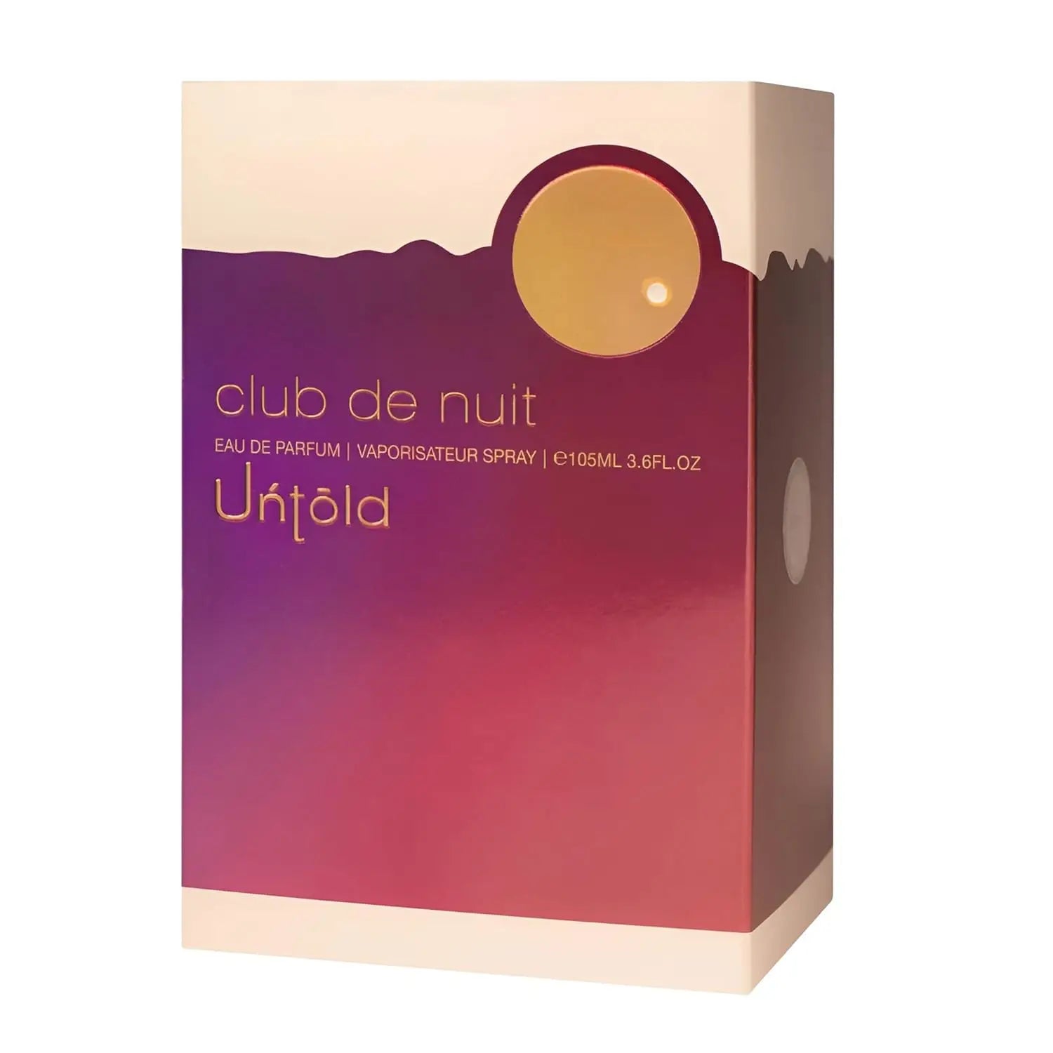 Citrus woody Armaf Club De Nuit Untold Eau de Parfum bottle in 105ml, featuring a sleek design and vibrant fragrance notes