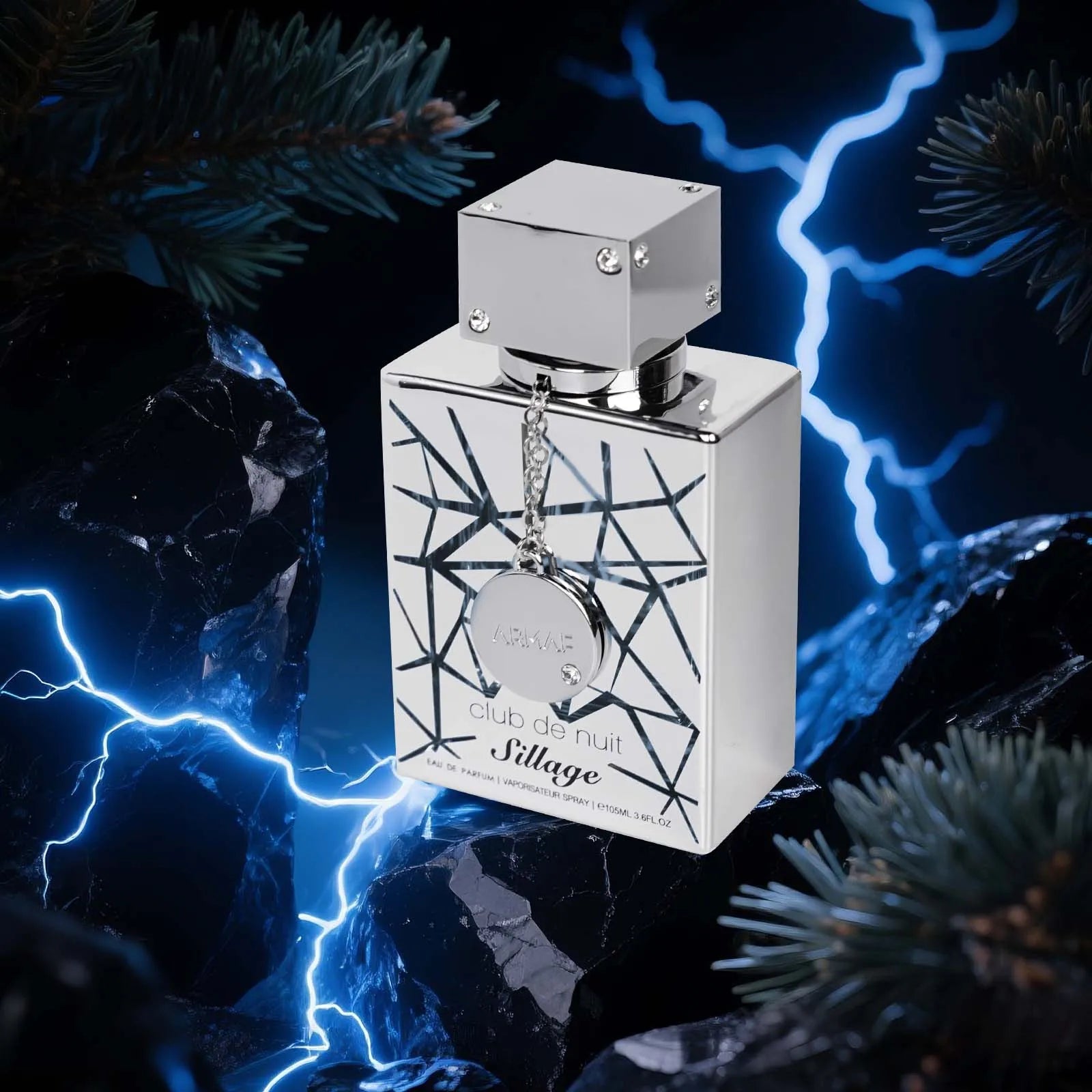 Unisex Armaf Club De Nuit Sillage Eau de Parfum bottle with 3.6 oz size, elegant fragrance design, on a neutral background.