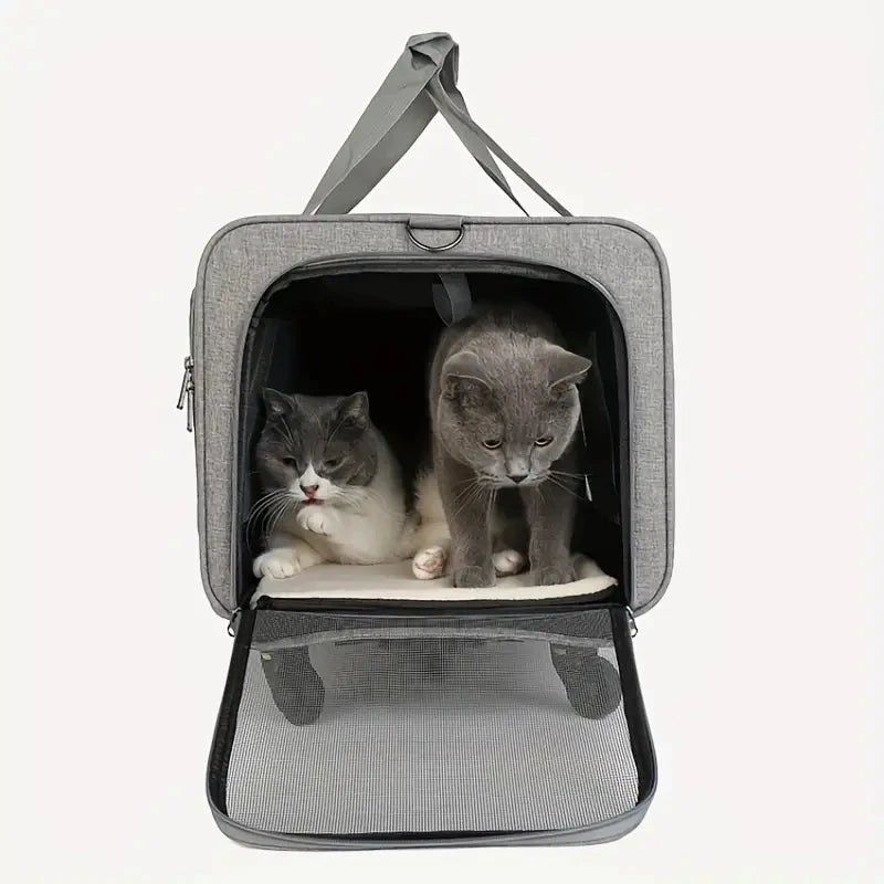 Extra large Showlu Fashion JTPAWS pet trolley case with foldable nylon dog stroller, featuring a spacious design and sturdy frame.