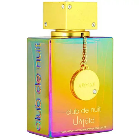 Citrus woody Armaf Club De Nuit Untold Eau de Parfum bottle in 105ml, showcasing the elegant fragrance design and packaging.