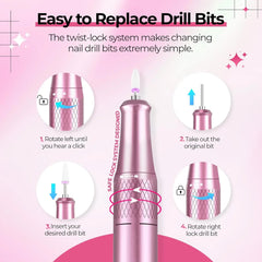 Electric Nail Drill 20W Portable Manicure Machine 12V