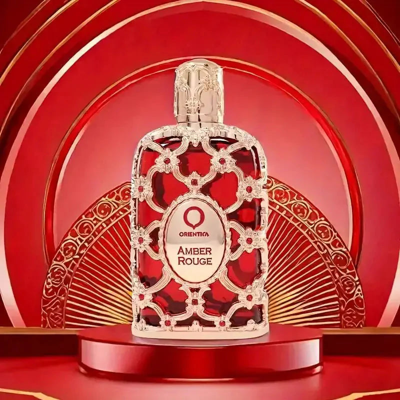 Orientical Royal Amber Rouge floral perfume for women in 2.7oz EDP bottle, elegant and luxurious fragrance with amber and floral notes.