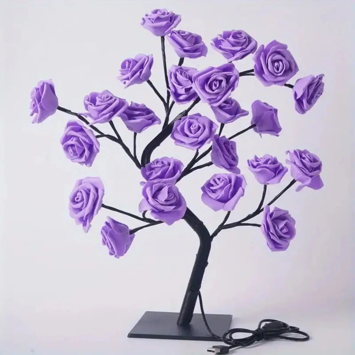 SHOWLU Rose Tree Lamp DIY flower fairy night light with pink roses and delicate branches for enchanting home decor.