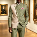 Buttons Decoration Pageant Suit for Men, Double Row Men's Formal Evening Suit Attire Jacket Pants, Dinner Blazer with Trousers