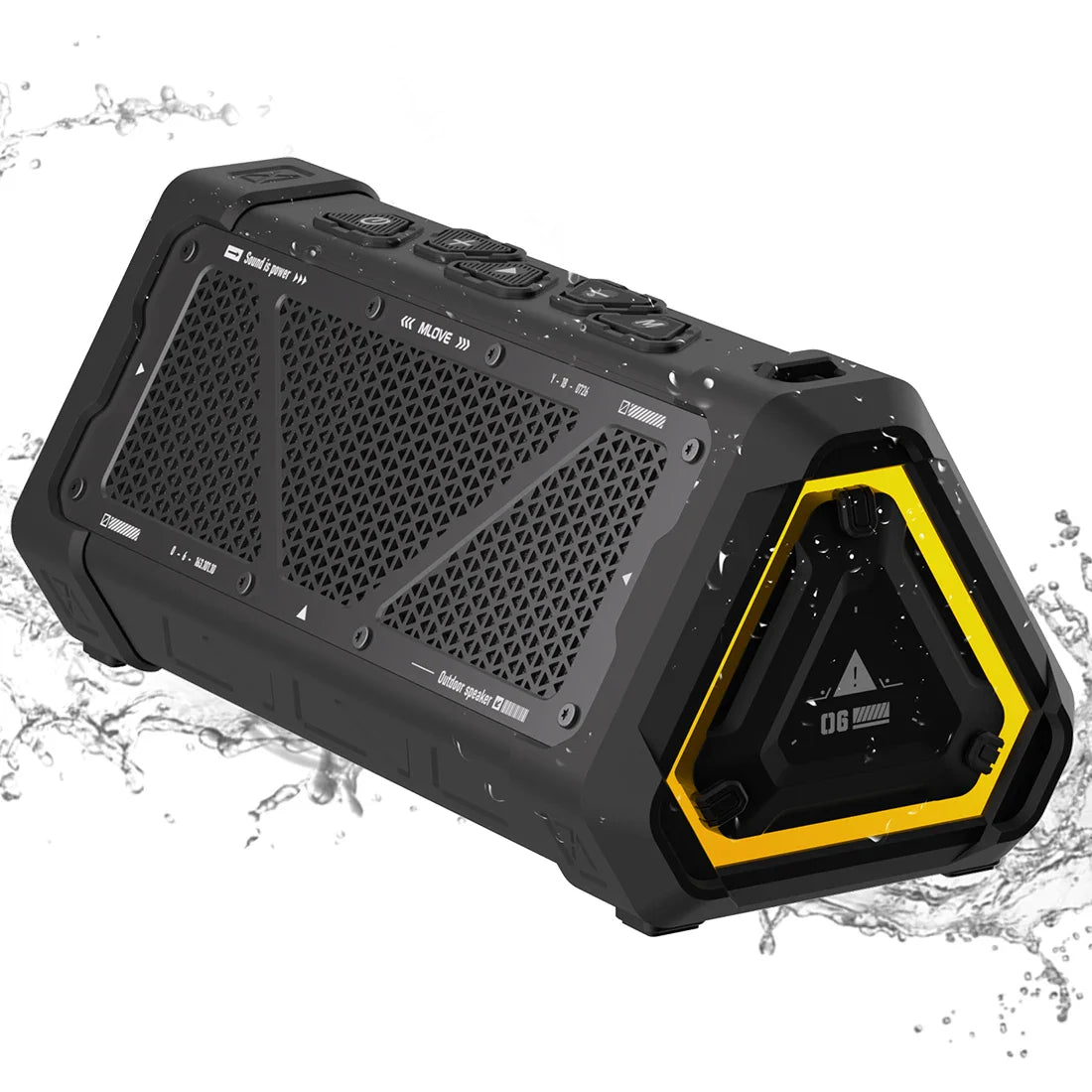 SHOWLU FASHION STORE MLOVE P3 outdoor Bluetooth speaker with 40W stereo sound and IPX7 waterproof design, shown in the image.