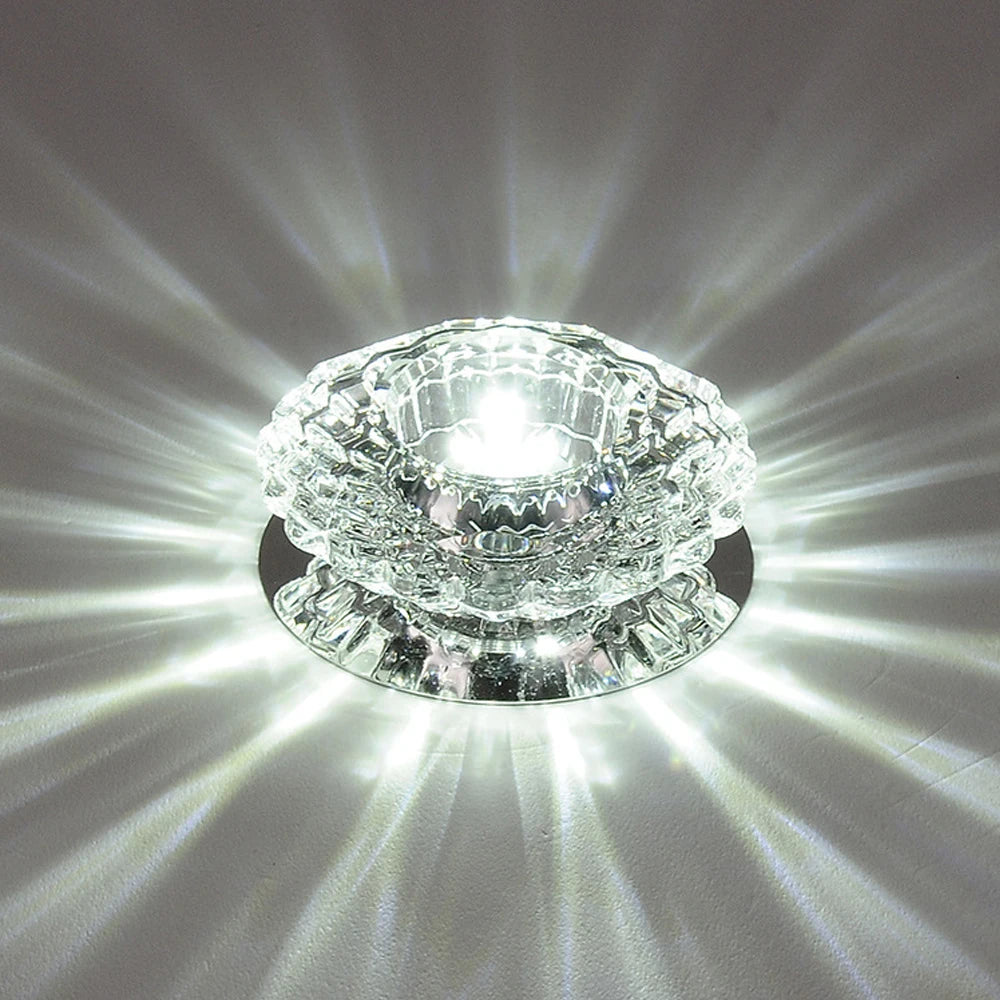 Modern crystal LED ceiling lamp by Showlu Fashion Store featuring stainless steel chandelier with elegant crystal accents.