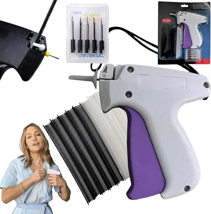 Showlu Fashion Quick Clothing Fixer micro stitch gun for sewing, handheld tool used to repair and sew fabric quickly and easily.
