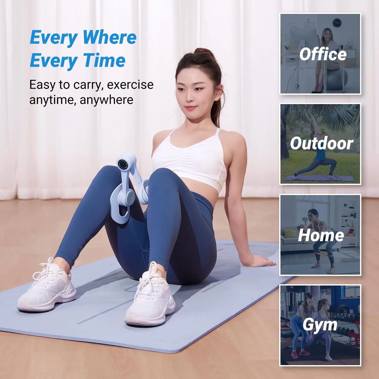 Pelvic floor muscle trainer with TPE inner thigh exercise equipment from MERACH, designed for strengthening and toning.