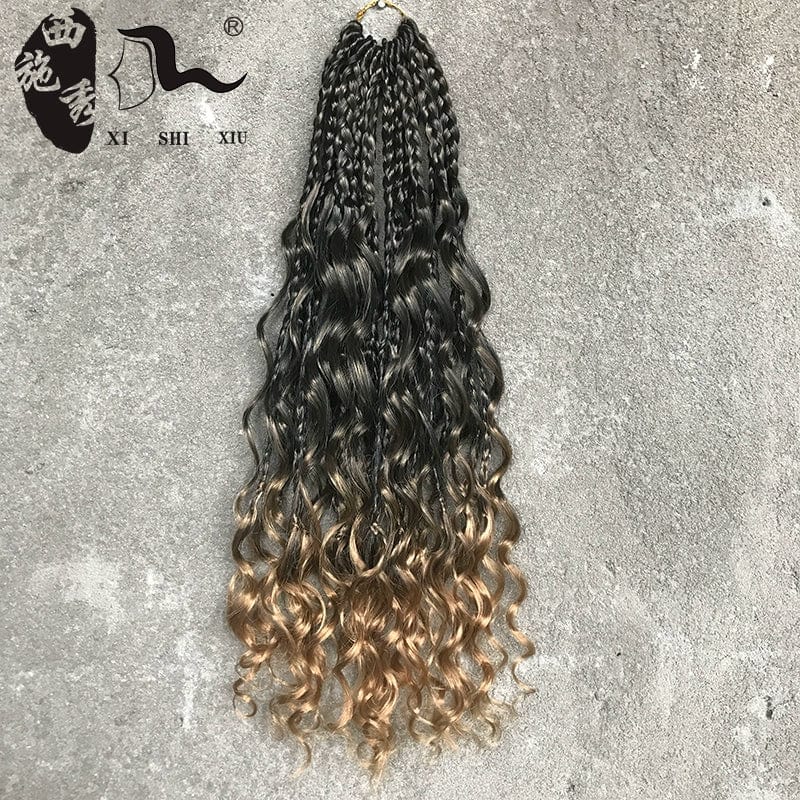 African black faux locs crochet hair extensions with three-strand braid style, showcasing goddess-inspired dreadlock look.