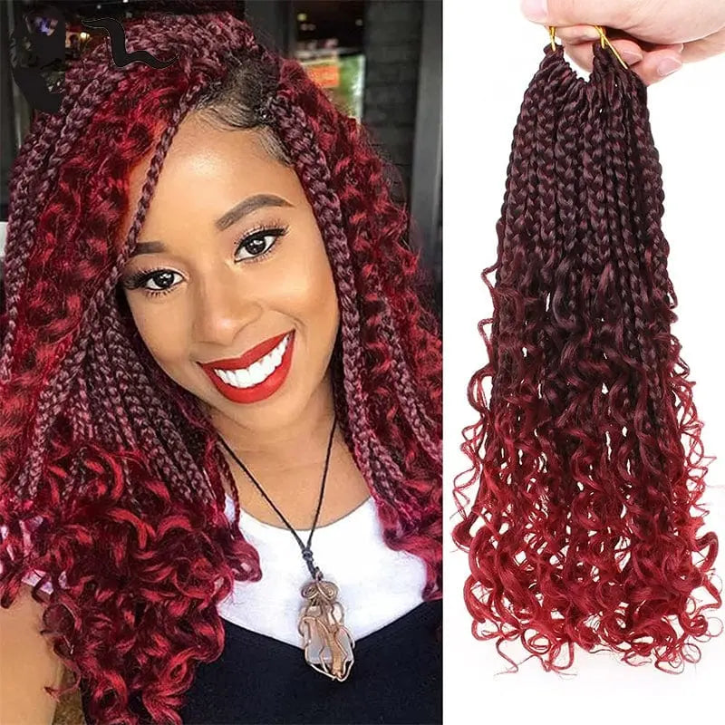 African black faux locs crochet hair extensions with three-strand braid style, designed for natural goddess look by Showlu Fashion Store