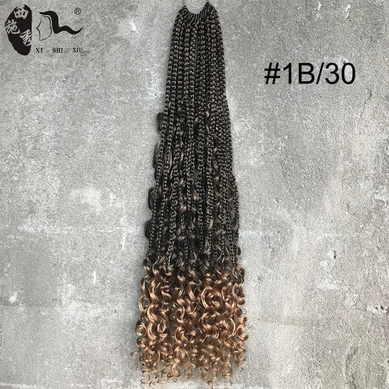 African black faux locs crochet hair extensions with three-strand braids, Showlu Fashion Store goddess dreadlocks style.