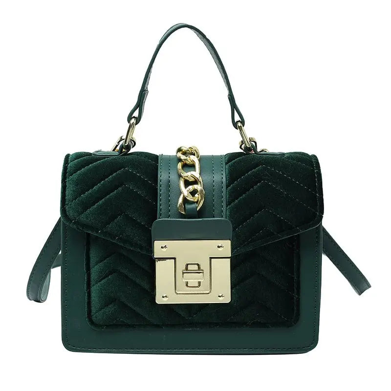 Velvet shoulder bag by Showlu Fashion Store with elegant design, luxury ladies handbag perfect for stylish women.