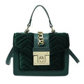 Velvet shoulder bag by Showlu Fashion Store with elegant design, luxury ladies handbag perfect for stylish women.