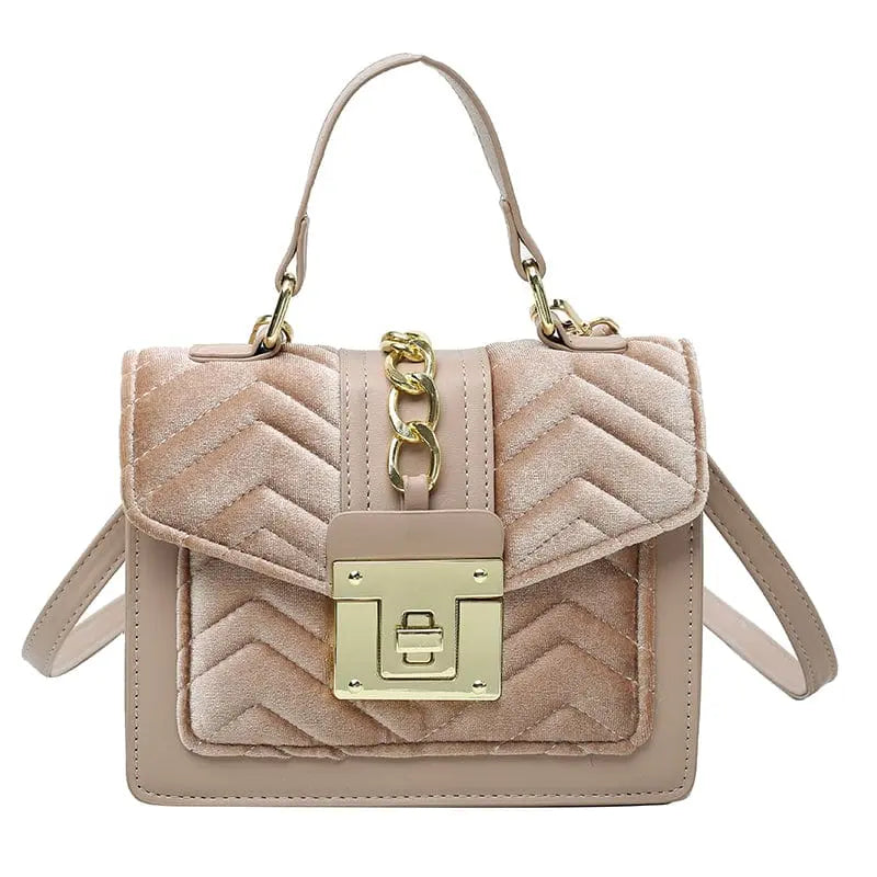 Showlu Designer velvet shoulder bag for women, luxury handbag with elegant leather accents and stylish design.
