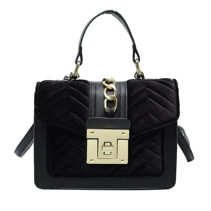 Showlu Designer velvet shoulder bag for women, luxury handbag with elegant leather design, perfect for stylish ladies.