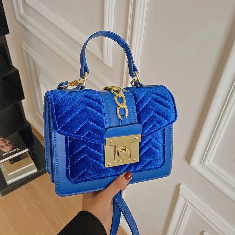 Showlu Designer Velvet Shoulder Bag for women, luxury fashion handbag with soft velvet material and elegant design.