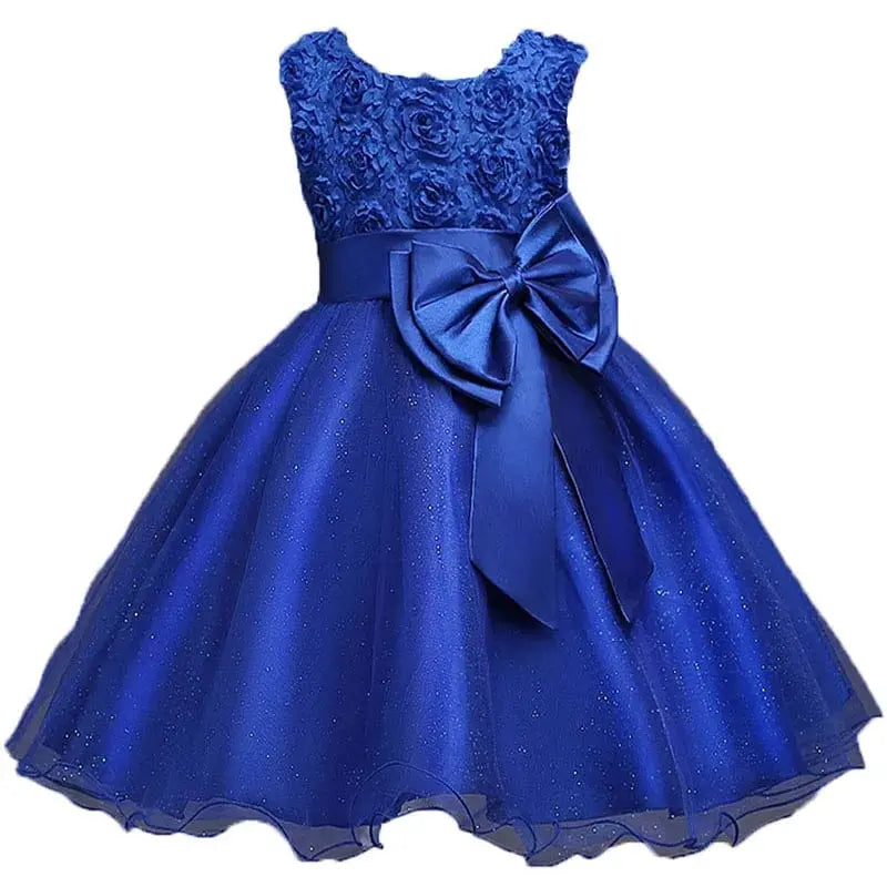 Showlu Fashion Girls lace tutu princess dress with floral embroidery, perfect for birthdays and parties, elegant children's party gown.