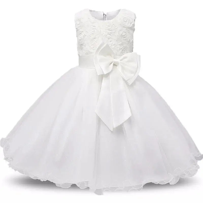 Baby girls' lace tutu princess dress with floral embroidery, ideal for parties and special occasions by Showlu Fashion Store.