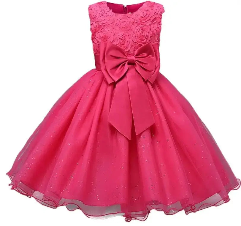 Girls lace tutu princess dress with floral embroidery, elegant party gown for girls and infants by Showlu Fashion Store.