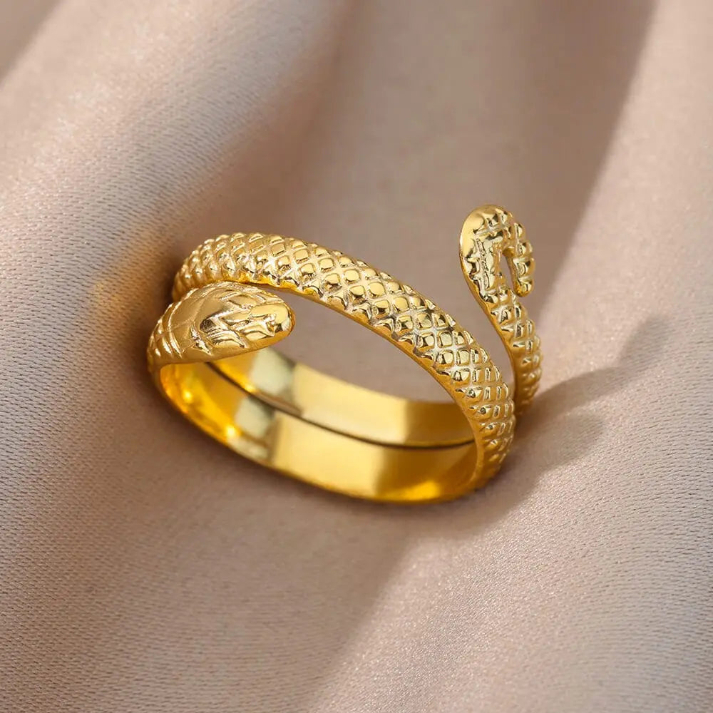 Elegant adjustable stainless steel ring with bee and butterfly motifs, featuring cubic zirconia accents, for women’s jewelry style.