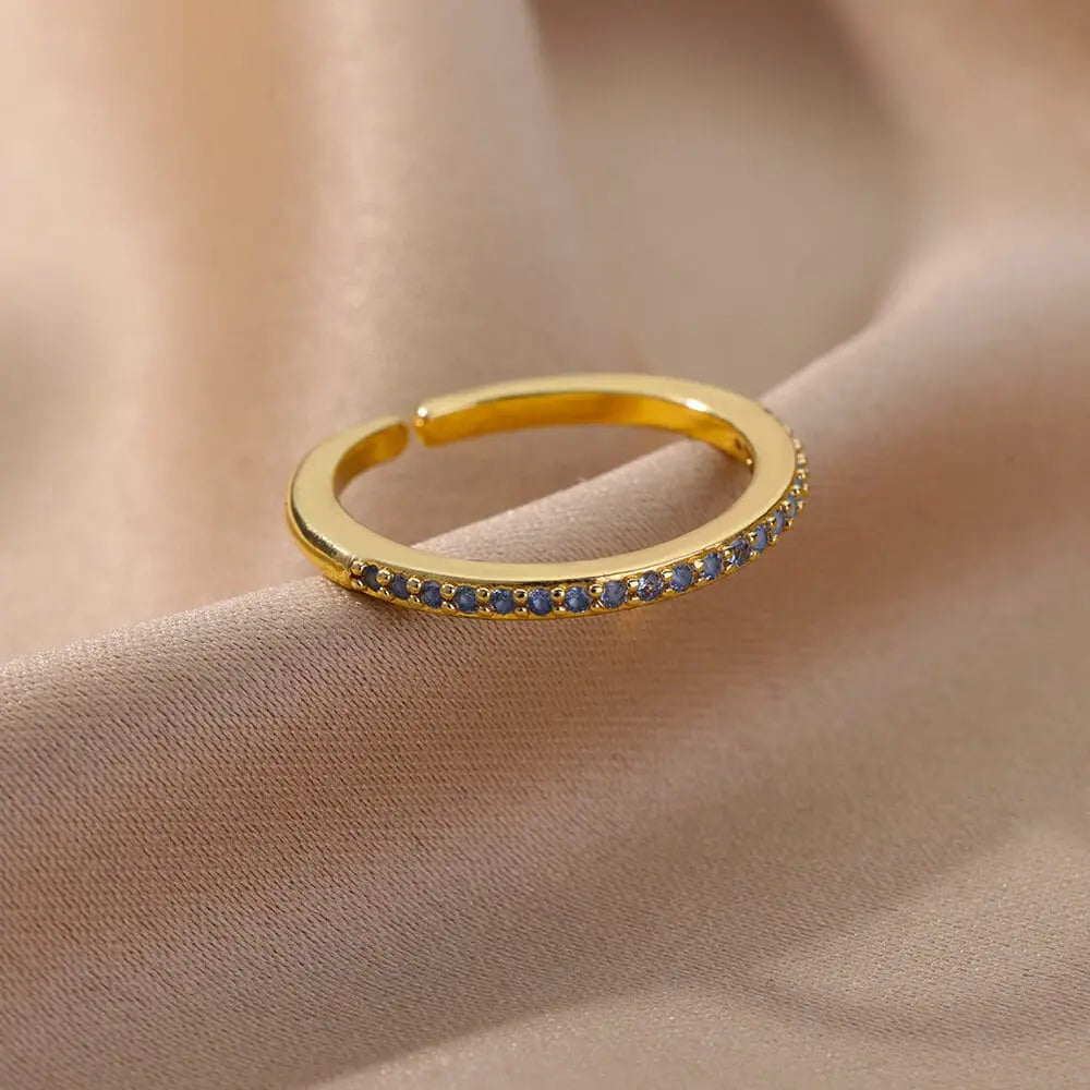 Adjustable stainless steel bee and butterfly ring with cubic zirconia accents, elegant jewelry for women.