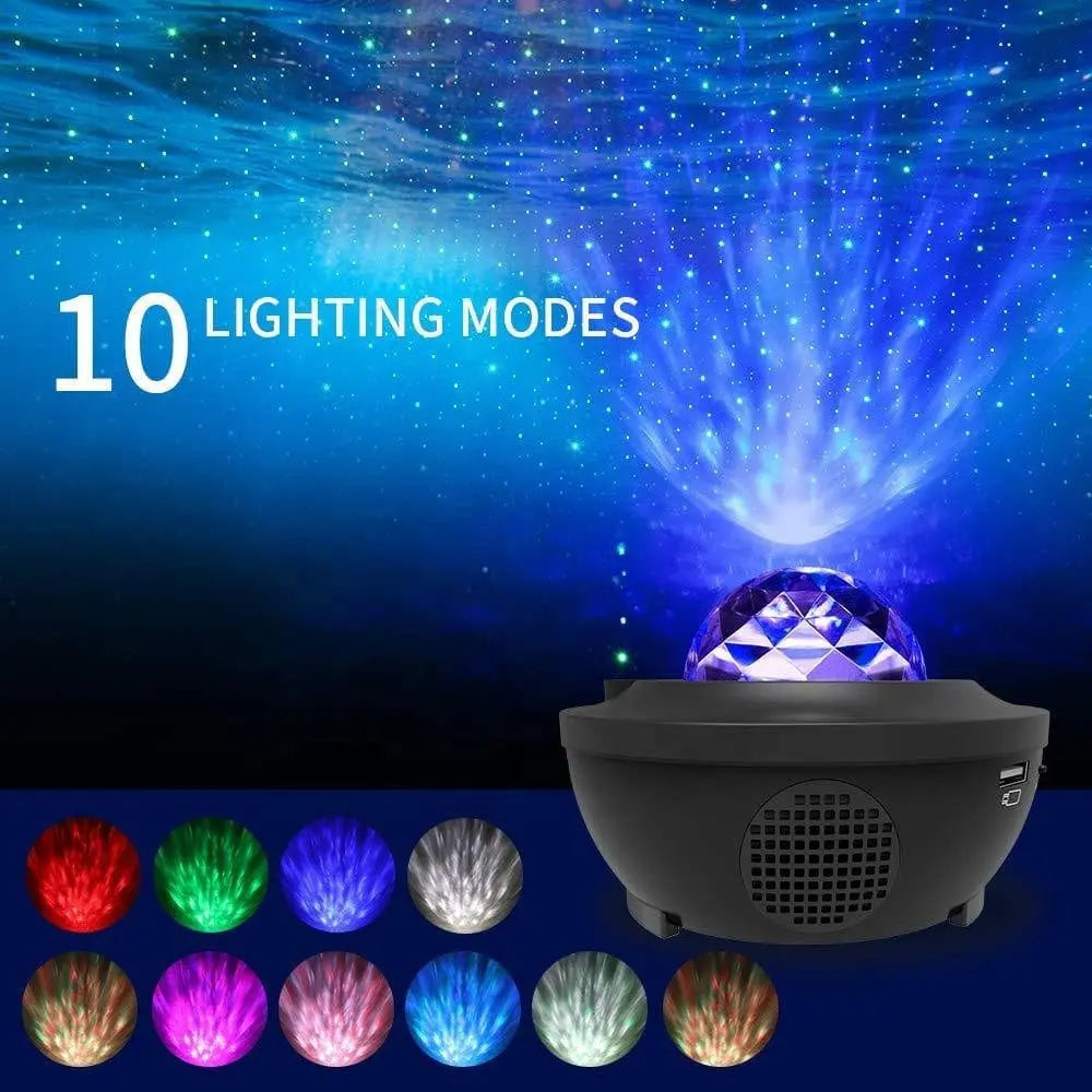 Biumart PRO Galaxy Projector by Showlu Fashion Store displaying starry night light with remote control and WiFi connectivity.