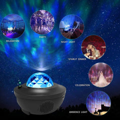 Showlu Fashion Store Biumart PRO Rechargeable Galaxy Projector Home Decor WIFI Alexa LED Starry Star Night Light Projector with Remote Controller