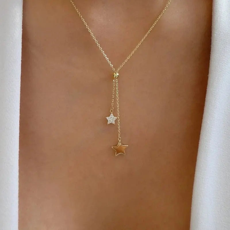 Gold boho multilayer chain necklace with pearl, cross, and heart pendant, elegant jewelry by Showlu Fashion Store.