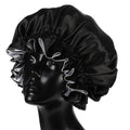 Showlu Store double-layer satin bonnet for mom and baby, silky sleep cap with a soft, high-quality satin finish.
