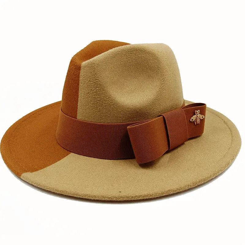 Showlu red fedora hat with flat top, bumpy surface, bow tie, elastic band, unisex cotton polyester jazz hat for men and women.