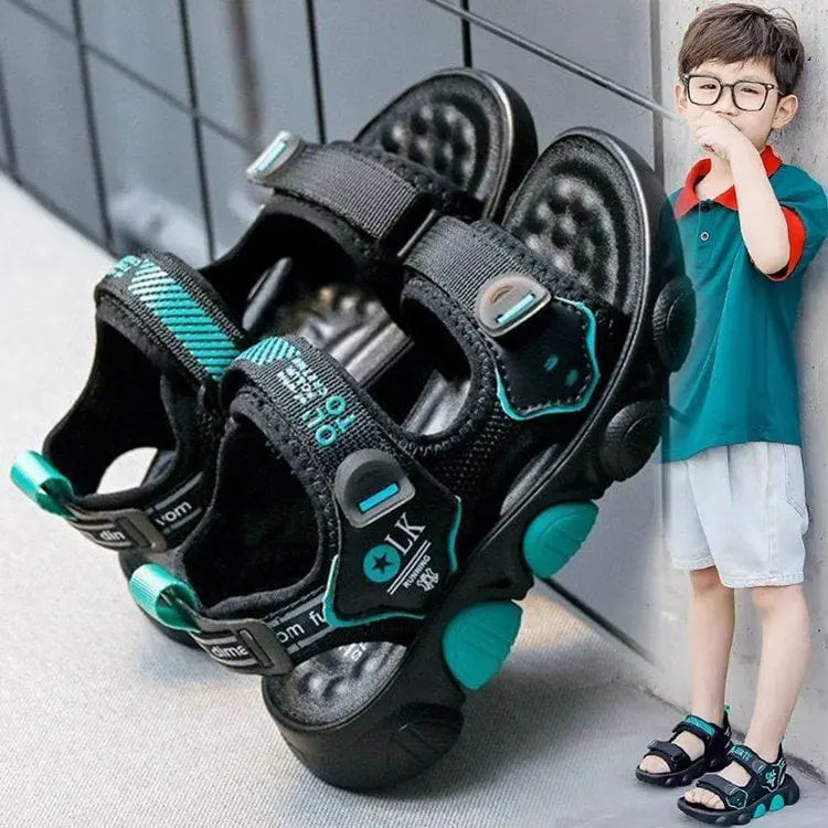 Kids' beach sandals by JGSHOWKITO, Showlu Fashion Store, featuring anti-skid soles and casual summer design for boys.