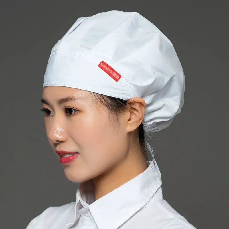 Breathable Shengqi chef cap for women, anti-smoke hygiene cooking hat, stylish kitchen hat for professional and home cooking.
