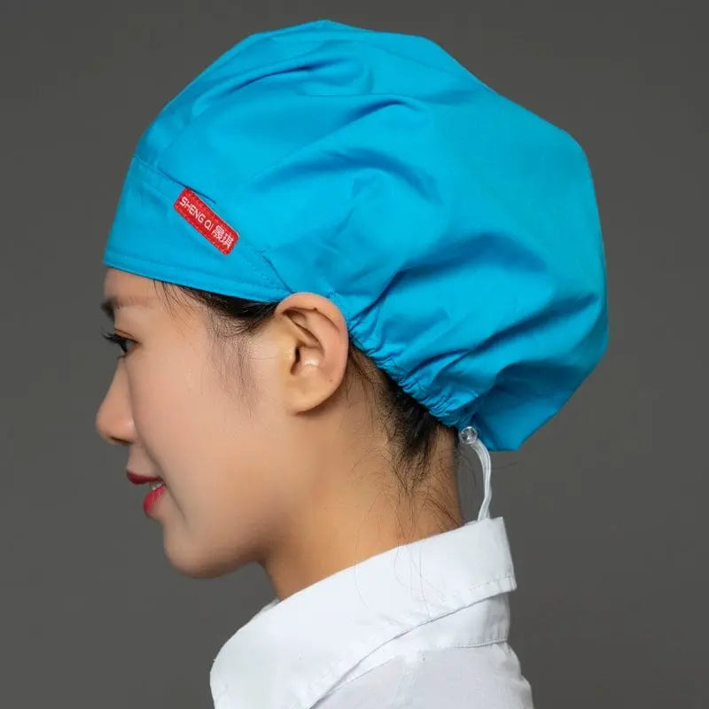 Shengqi breathable chef cap for women, anti-smoke hygiene cooking hat with dust protection, ideal for kitchen and catering use.