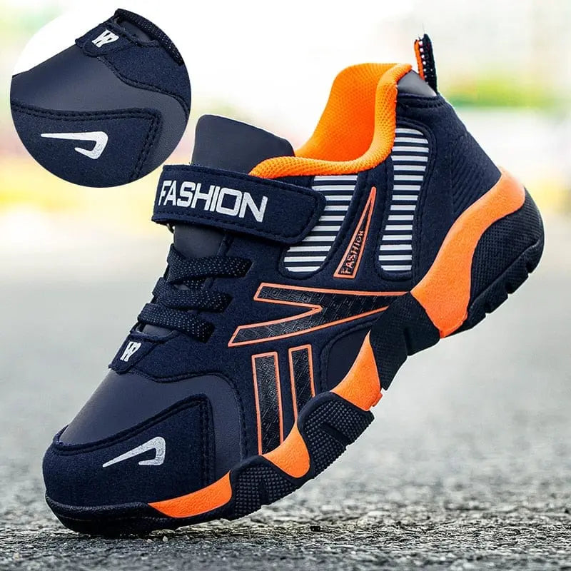 NBGAGAA boys mesh running shoes by Showlu Fashion Store, breathable casual sneakers with hook and loop straps for kids aged 7-12.