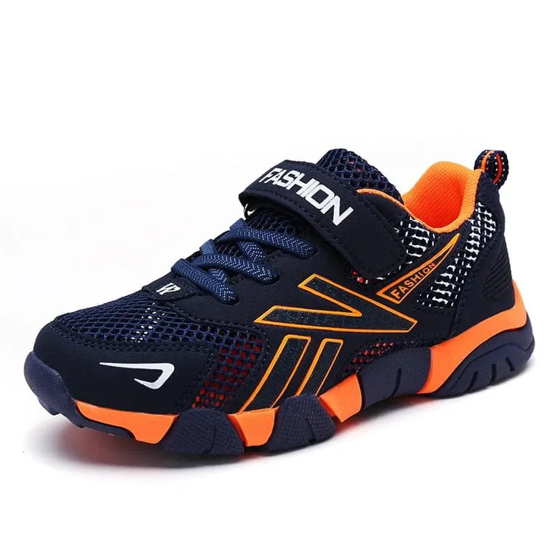 Children's boys mesh running shoes from Showlu Fashion Store with breathable design and hook-and-loop straps for sports and casual wear.