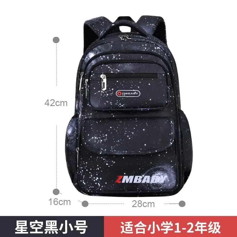 Children's boys' orthopedic school backpack by Showlu Fashion Store, waterproof Oxford book bag with multiple compartments.