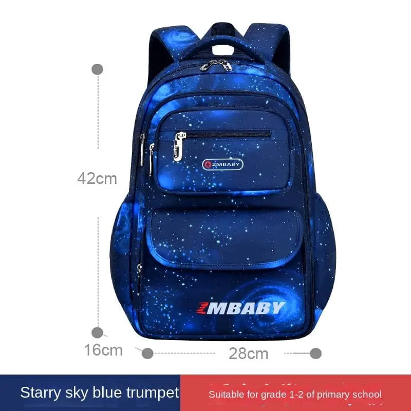 Children's boys orthopedic school backpack by Showlu Fashion Store, waterproof Oxford material with multiple compartments for school supplies.