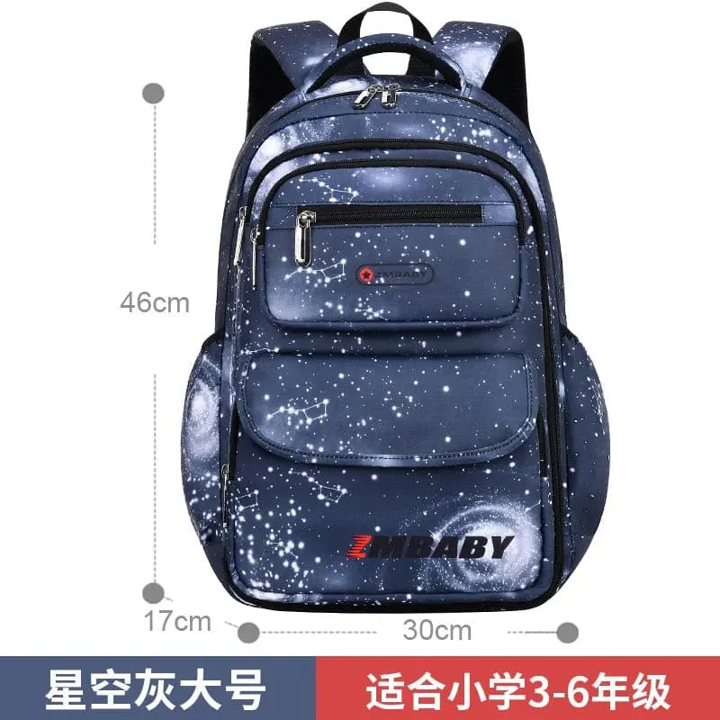 Showlu Fashion Store boys orthopedic school backpack with waterproof Oxford material, featuring multiple compartments and adjustable straps.