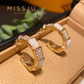 Miss Ju Mother of Pearl Shell earrings with 925 silver needle, chic jewelry for women, featuring elegant shell design
