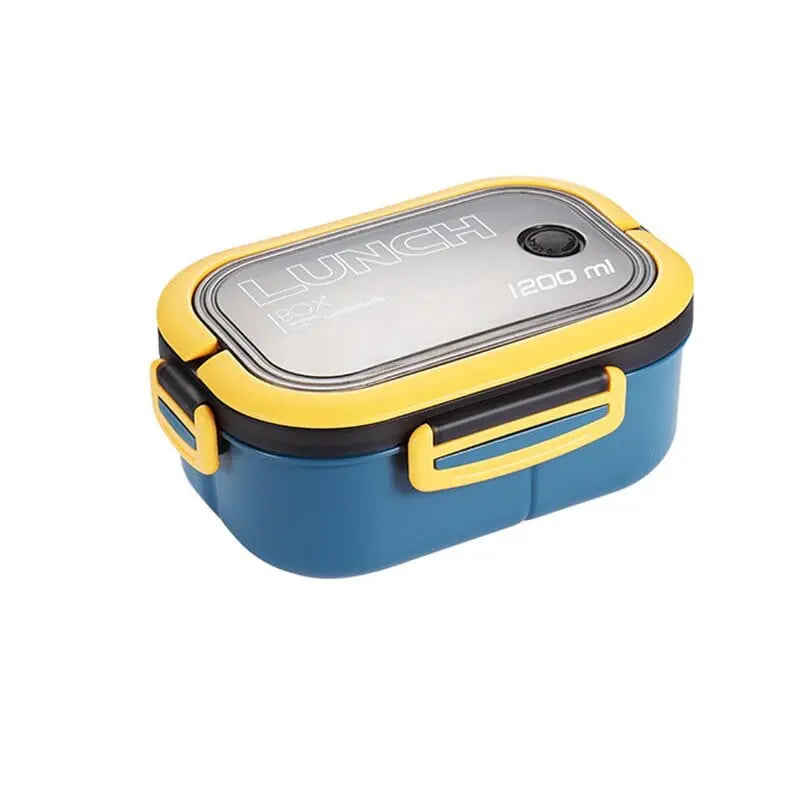 Showlu Double-Layer Lunch Box with utensils, microwave-safe food container, compact and versatile for daily meals