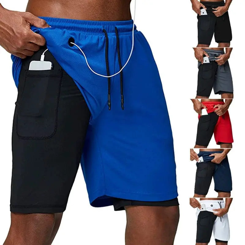 Men's quick-dry training shorts from GYMLOCKER by Showlu Fashion, featuring breathable fabric and trendy muscle workout design.